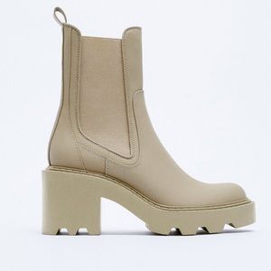 Zara - ZARA RUBBERIZED HEELED ANKLE BOOTS